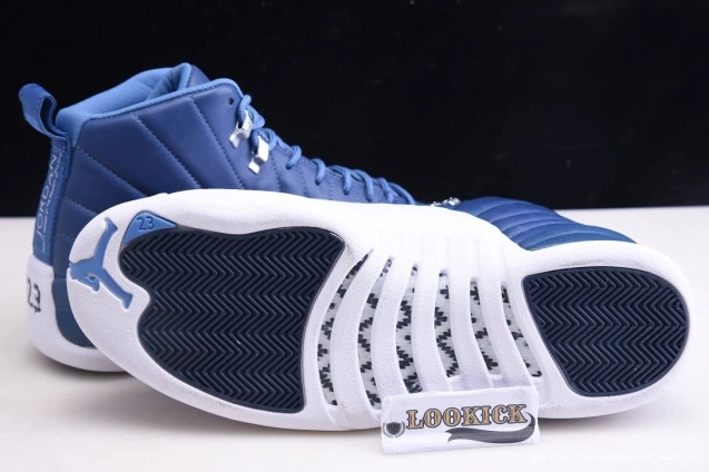 Official Maikesneakers Stone 12 Blue Air Retro Jordan 130690-404 0811